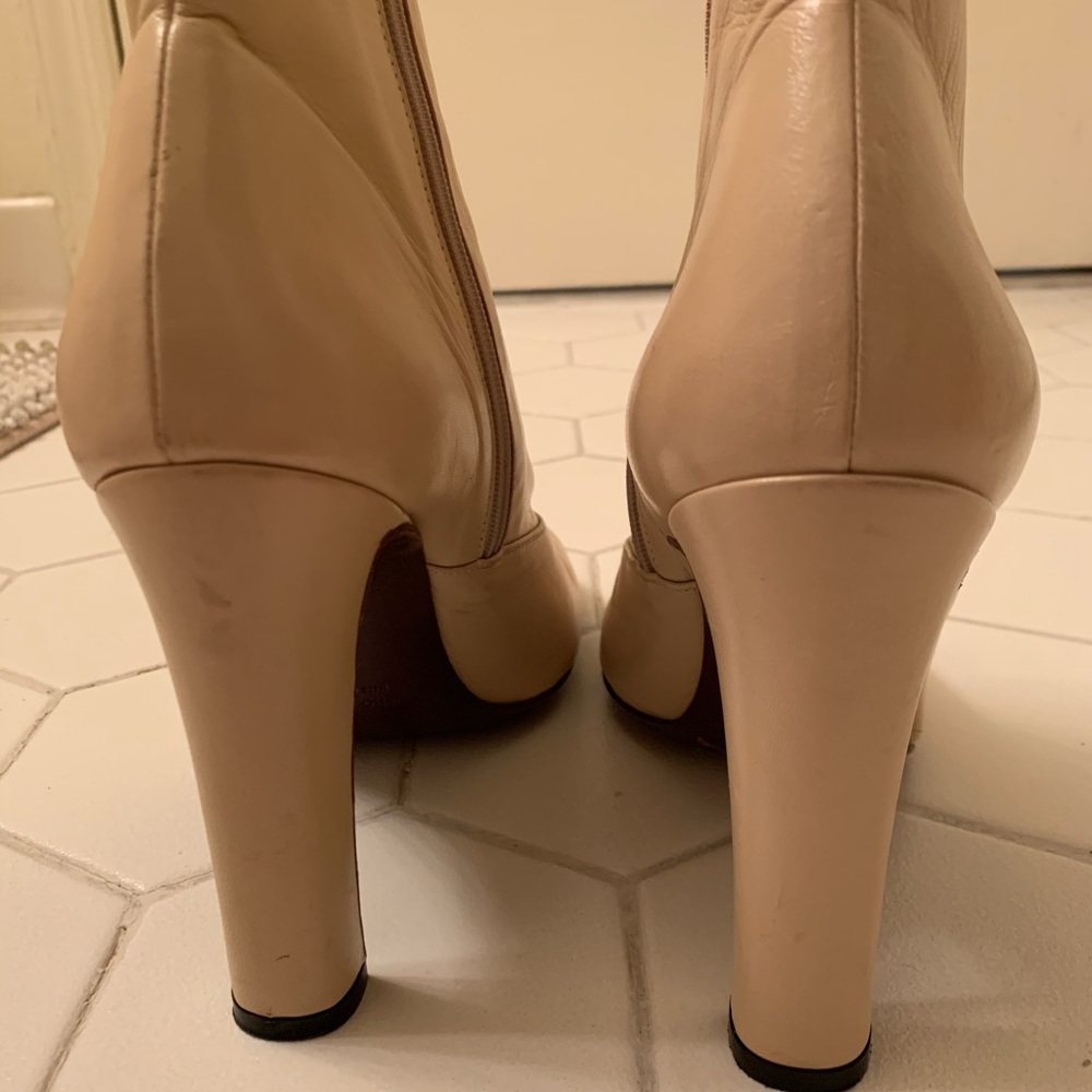 Miu Miu Creme Round Toe Booties - image 7